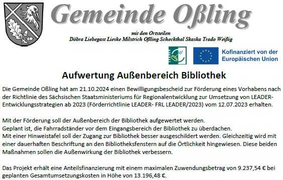 Aufwertung des Außenbereiches der Bibliothek