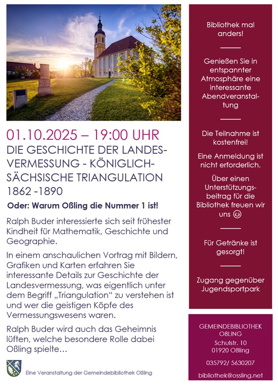 Bibliothek Oßling: Vortrag Landesvermessung