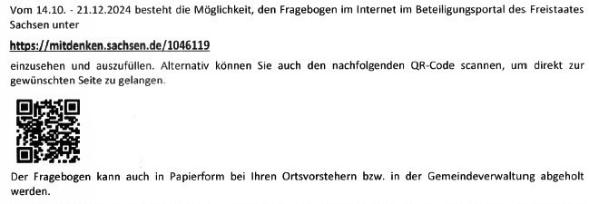 Gemeinde Oßling Bürgerbefragung 2024