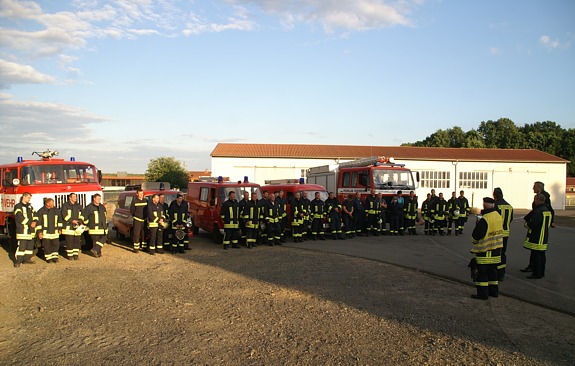 Übung der Freiwilligen Feuerwehren von Oßling