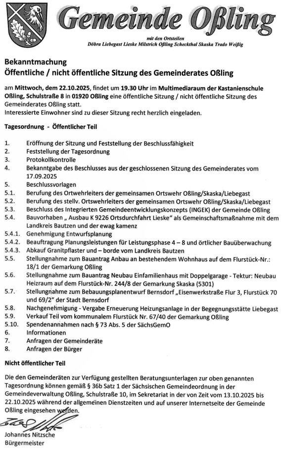 Einladung zur GR-Sitzung 10/2025