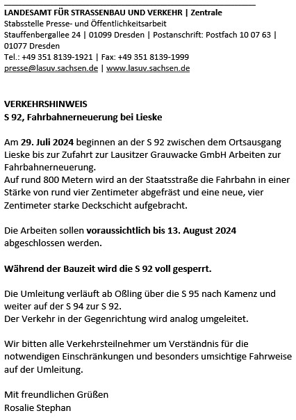 Lieske Fahrbahnerneuerung 08/2024