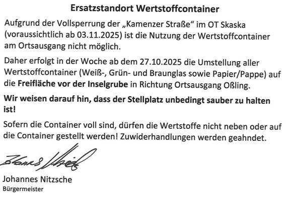 OT Skaska - Wertstoffcontainer