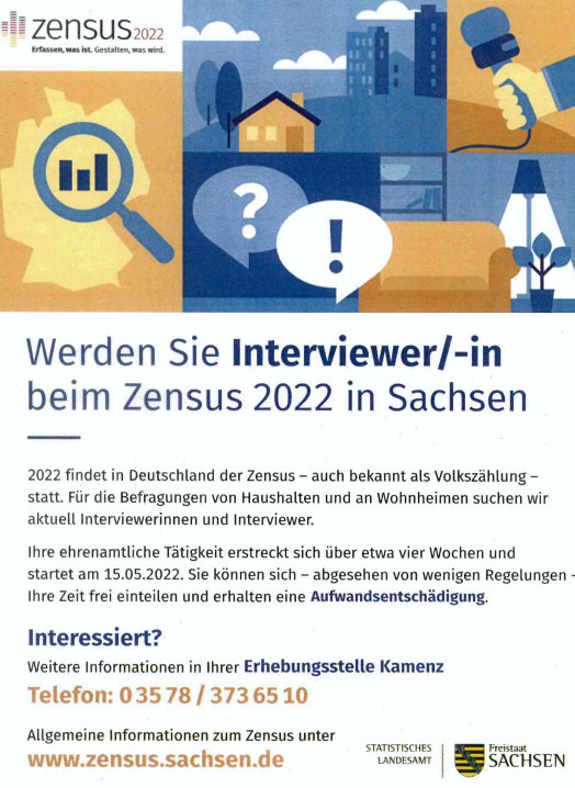 Zensus 2022 in Sachsen